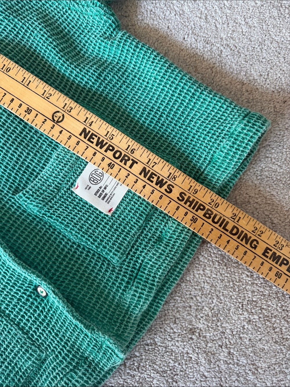 BDG Emerald Green BDG Jersey Chore Waffle Shirt Size XS NWT - Picture 7 of 8